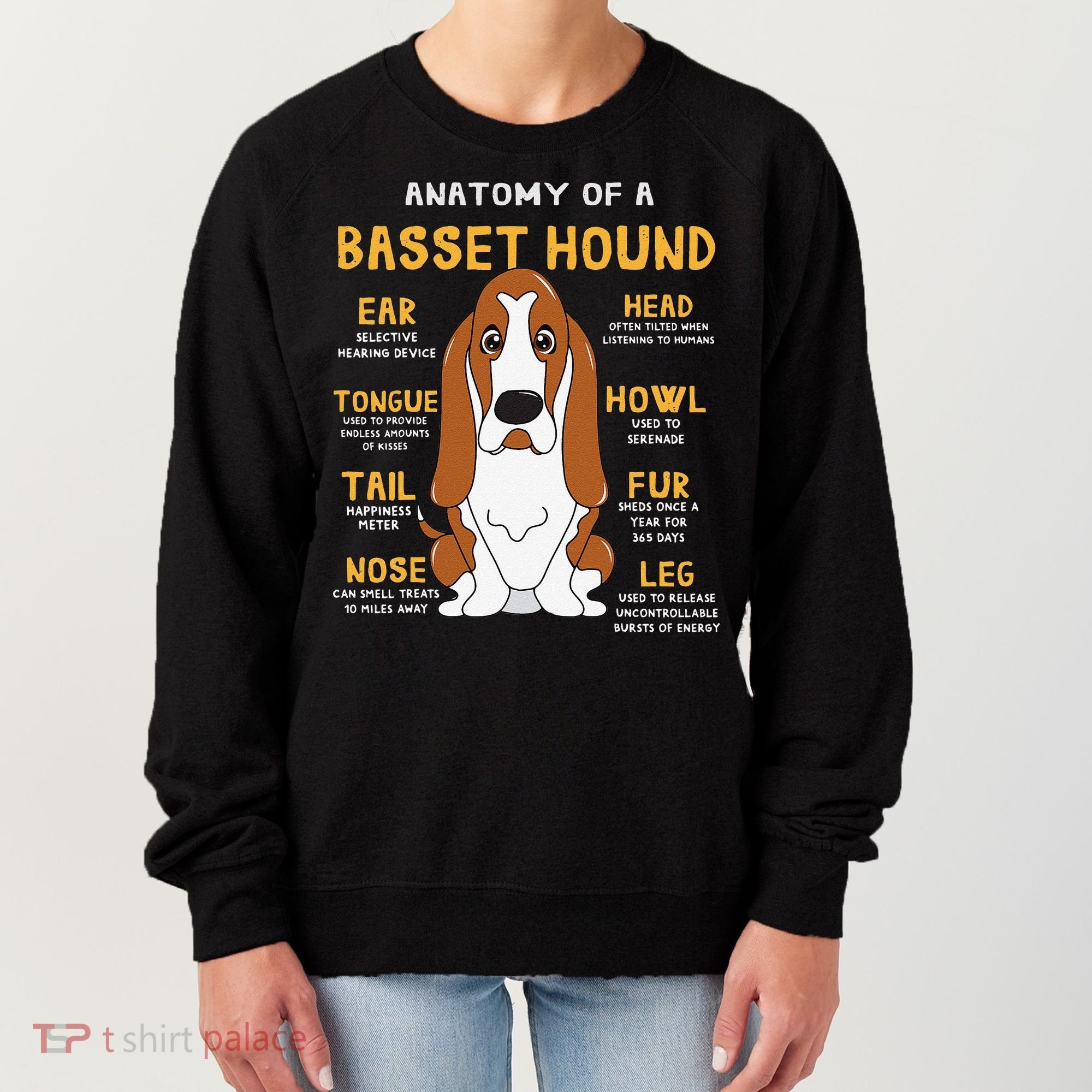 Basset Hound Anatomy Funny Dog Mom Dad Cute Gift Women's Sweatshirt