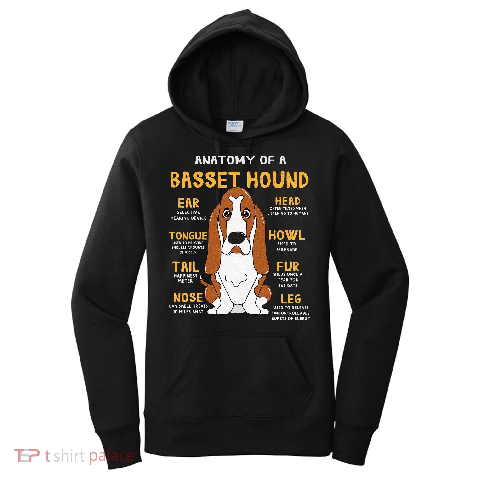 Basset Hound Anatomy Funny Dog Mom Dad Cute Gift Women's Hoodie