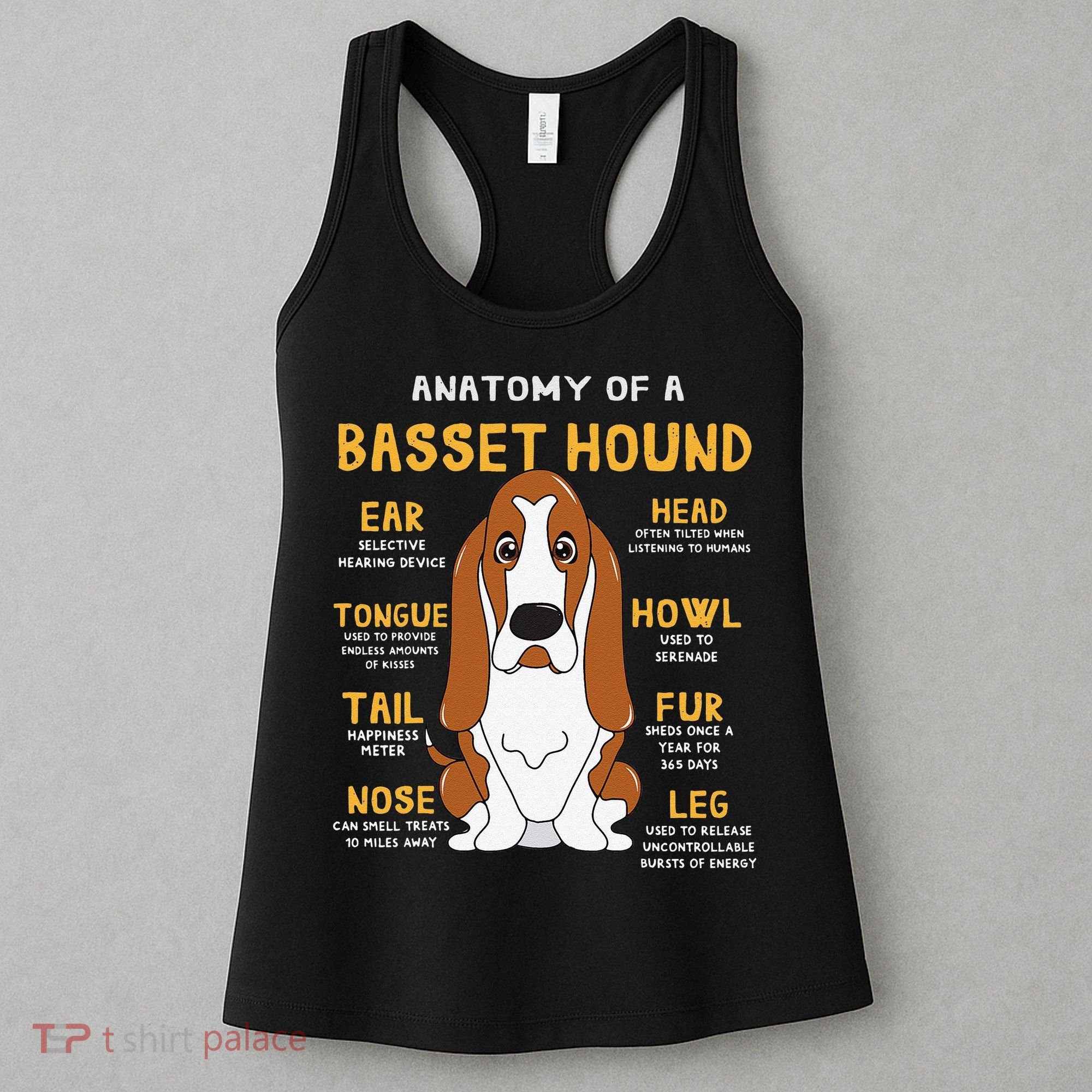 Basset Hound Anatomy Funny Dog Mom Dad Cute Gift Women's Tank Top