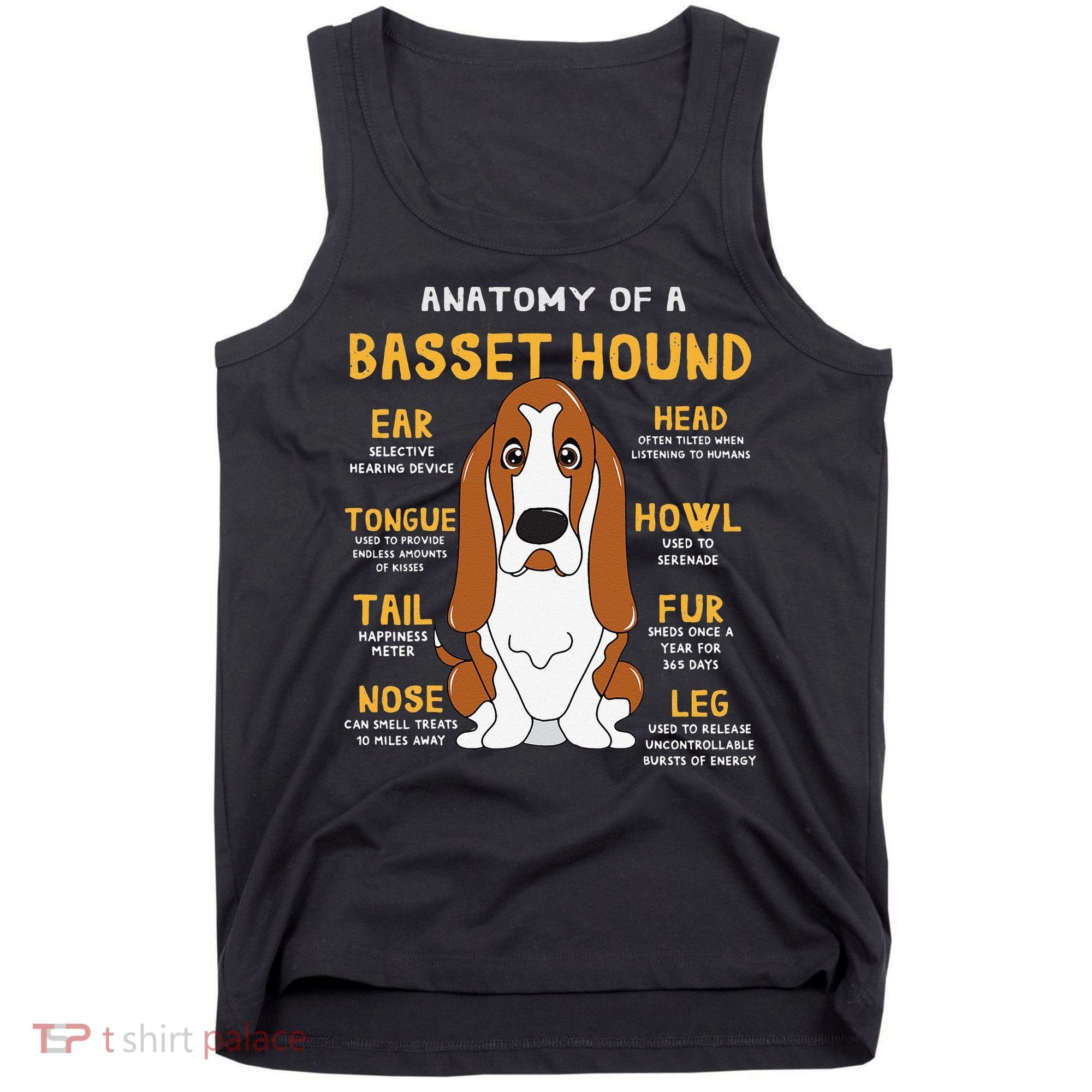 Basset Hound Anatomy Funny Dog Mom Dad Cute Gift Tank Top