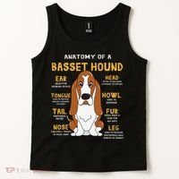 Basset Hound Anatomy Funny Dog Mom Dad Cute Gift Tank Top thumb 2
