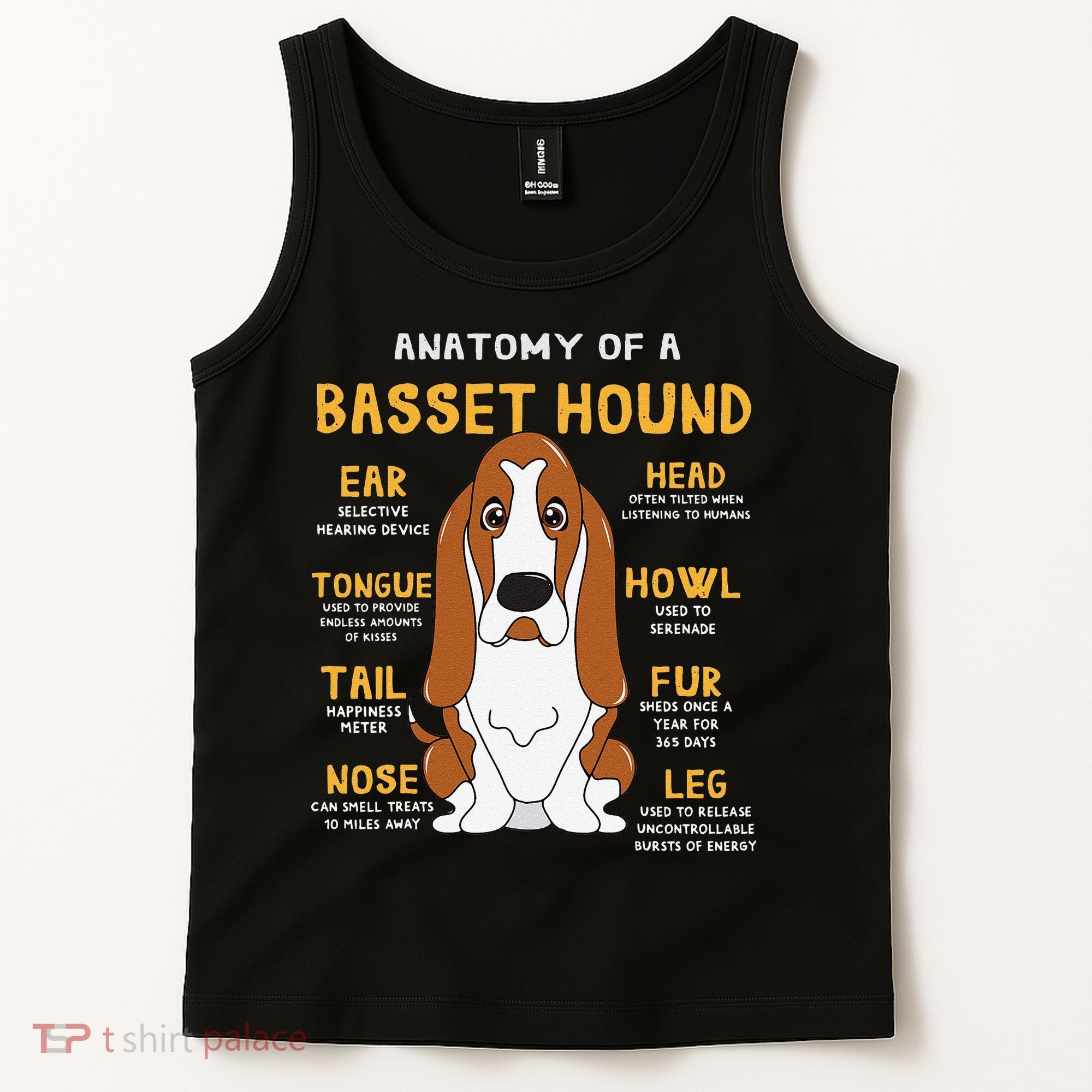 Basset Hound Anatomy Funny Dog Mom Dad Cute Gift Tank Top