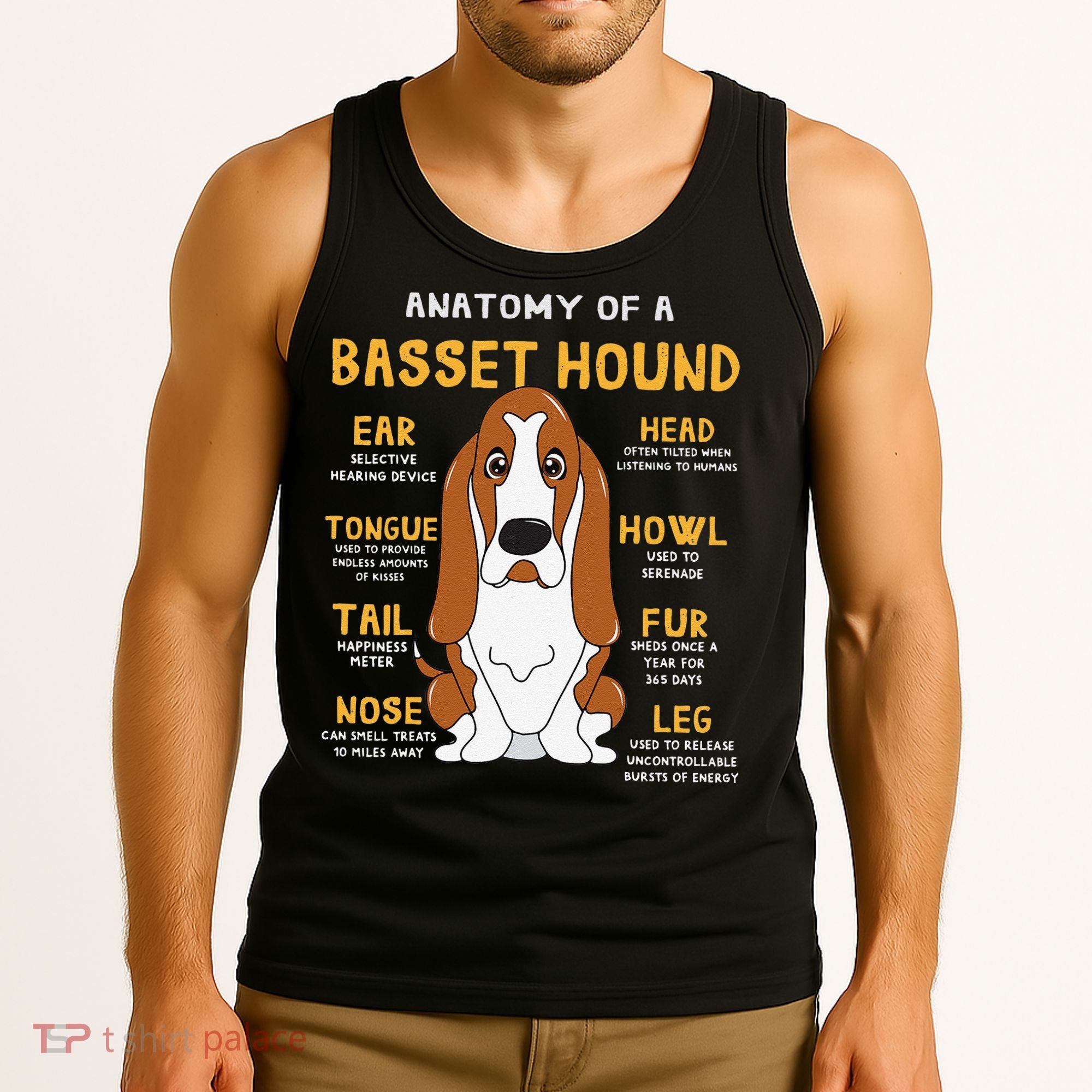 Basset Hound Anatomy Funny Dog Mom Dad Cute Gift Tank Top