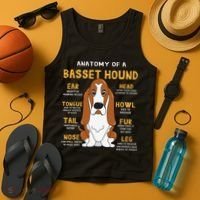 Basset Hound Anatomy Funny Dog Mom Dad Cute Gift Tank Top thumb 4