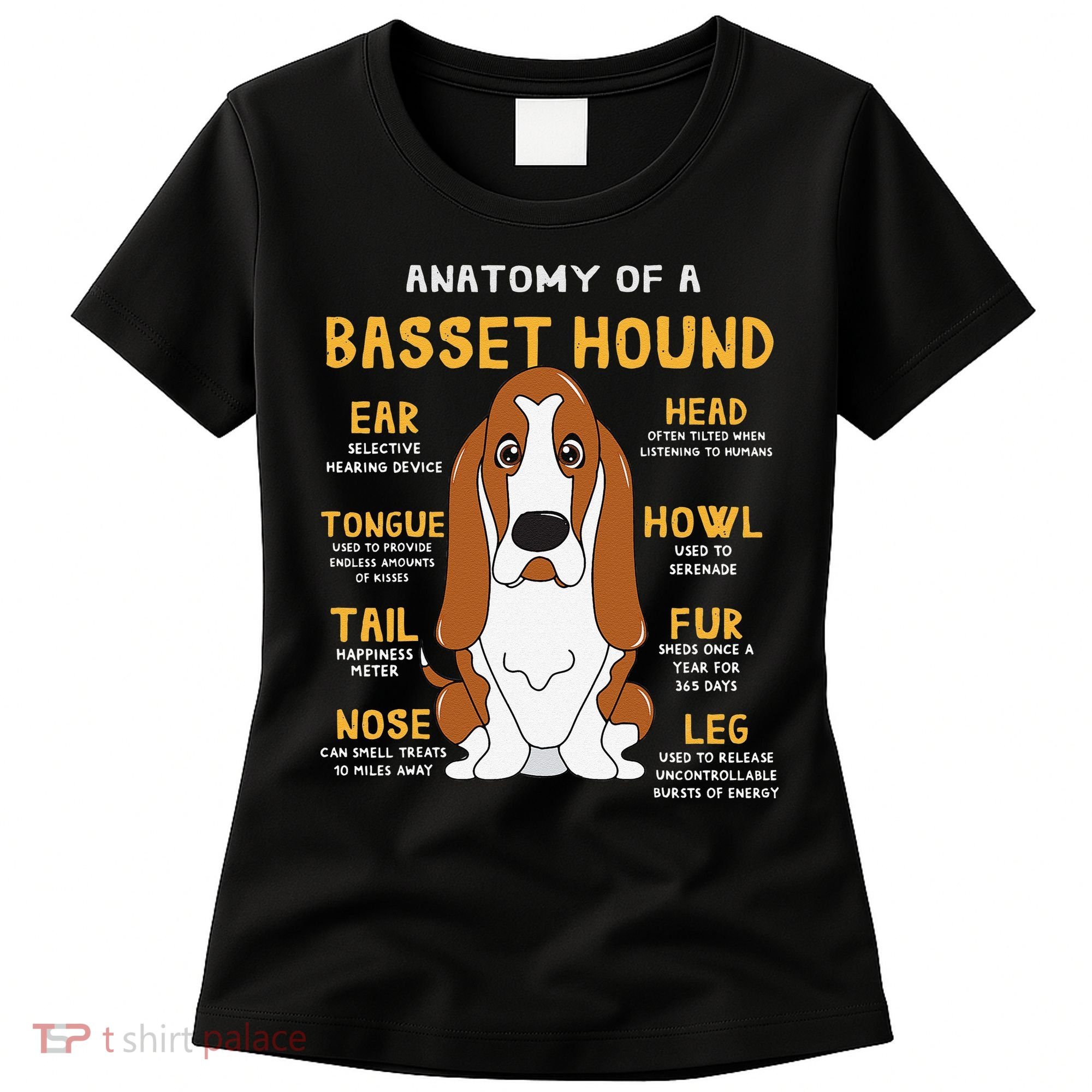 Basset Hound Anatomy Funny Dog Mom Dad Cute Gift Women's T-Shirt