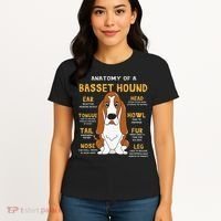 Basset Hound Anatomy Funny Dog Mom Dad Cute Gift Women's T-Shirt thumb 4