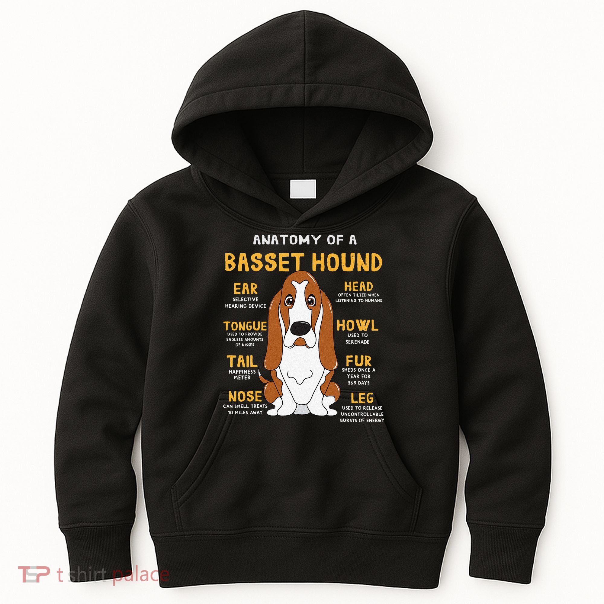 Basset Hound Anatomy Funny Dog Mom Dad Cute Gift Kids Hoodie