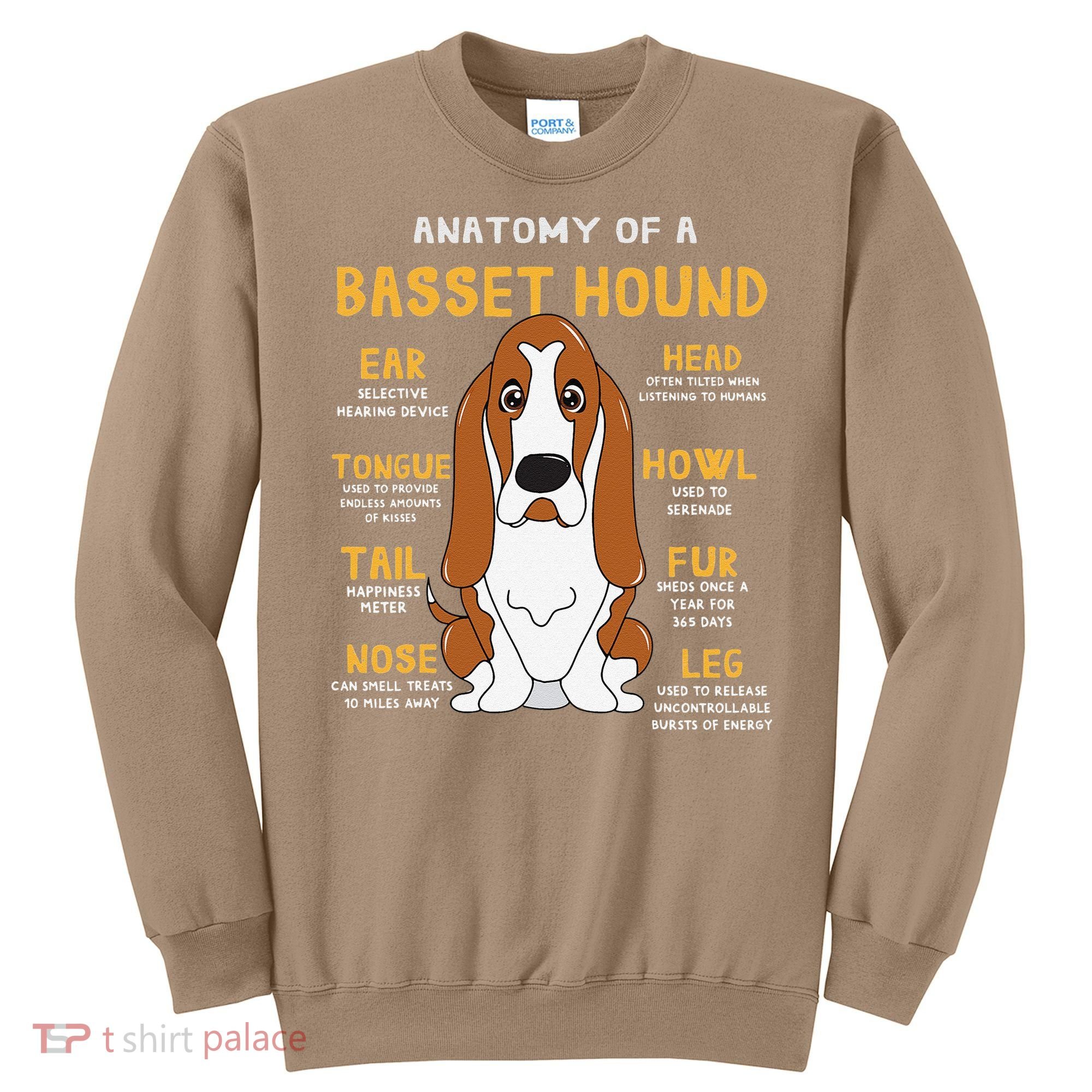 Basset Hound Anatomy Funny Dog Mom Dad Cute Gift Sweatshirt