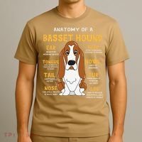Basset Hound Anatomy Funny Dog Mom Dad Cute Gift T-Shirt thumb 3