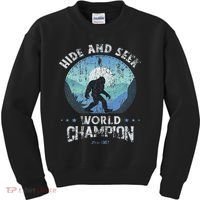 Bigfoo Hide And Seek, Bigfoot Hide And Seek Champion Kids Sweatshirt thumb 0