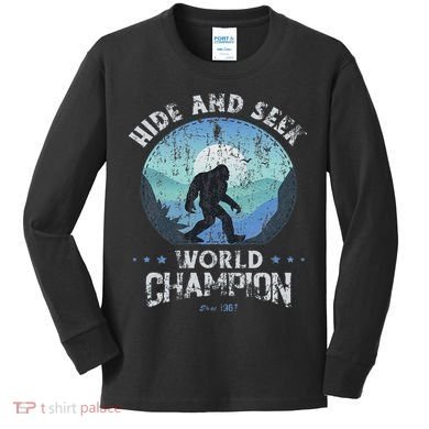 Bigfoo Hide And Seek, Bigfoot Hide And Seek Champion Kids Long Sleeve Shirt
