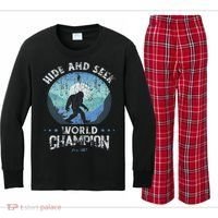 Bigfoo Hide And Seek, Bigfoot Hide And Seek Champion Kids Long Sleeve Plaid Pajama Set thumb 0