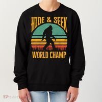 Bigfoot Hide And Seek Champ Sasquatch Retro 70s Gift Women's Sweatshirt thumb 0