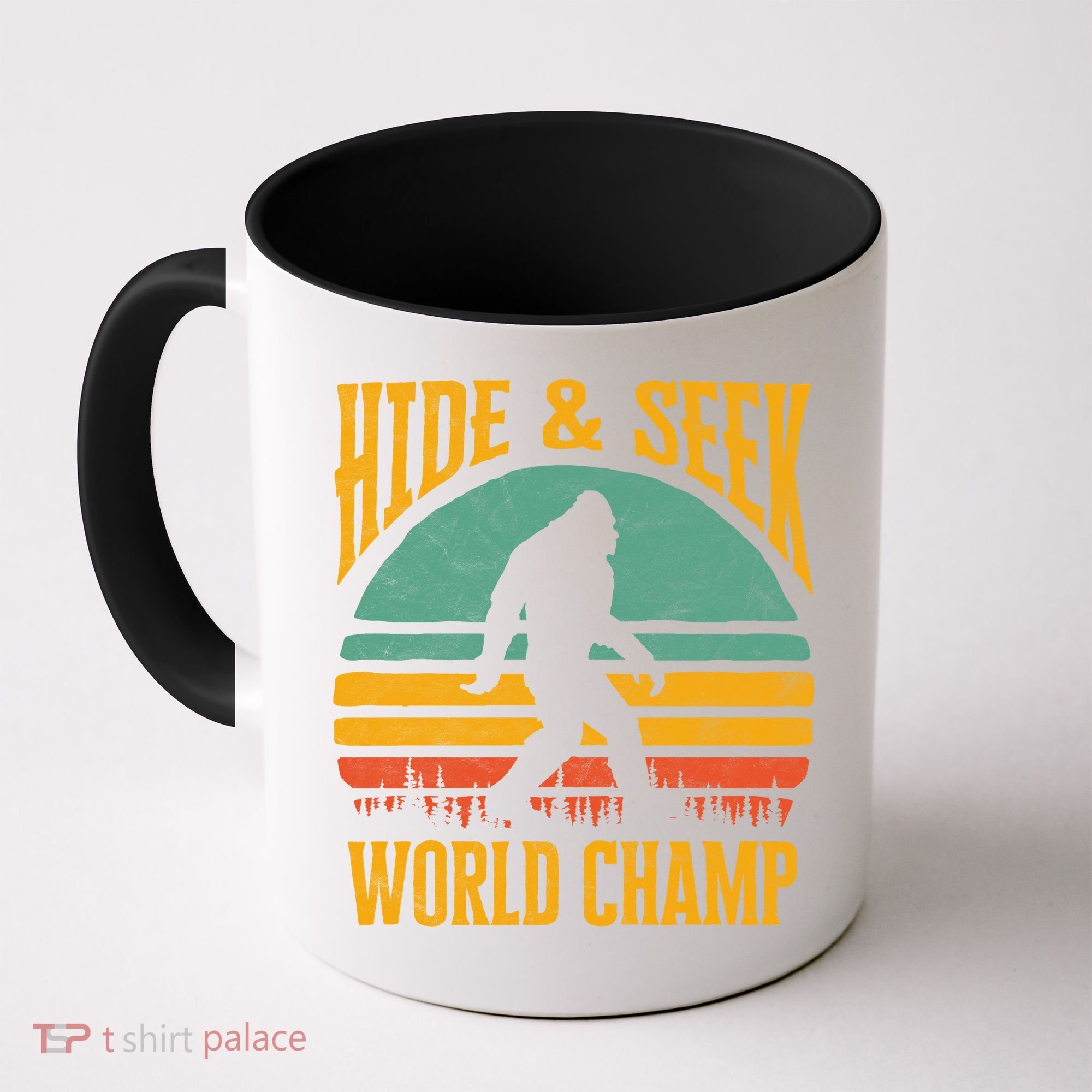 Bigfoot Hide And Seek Champ Sasquatch Retro 70s Gift Coffee Mug