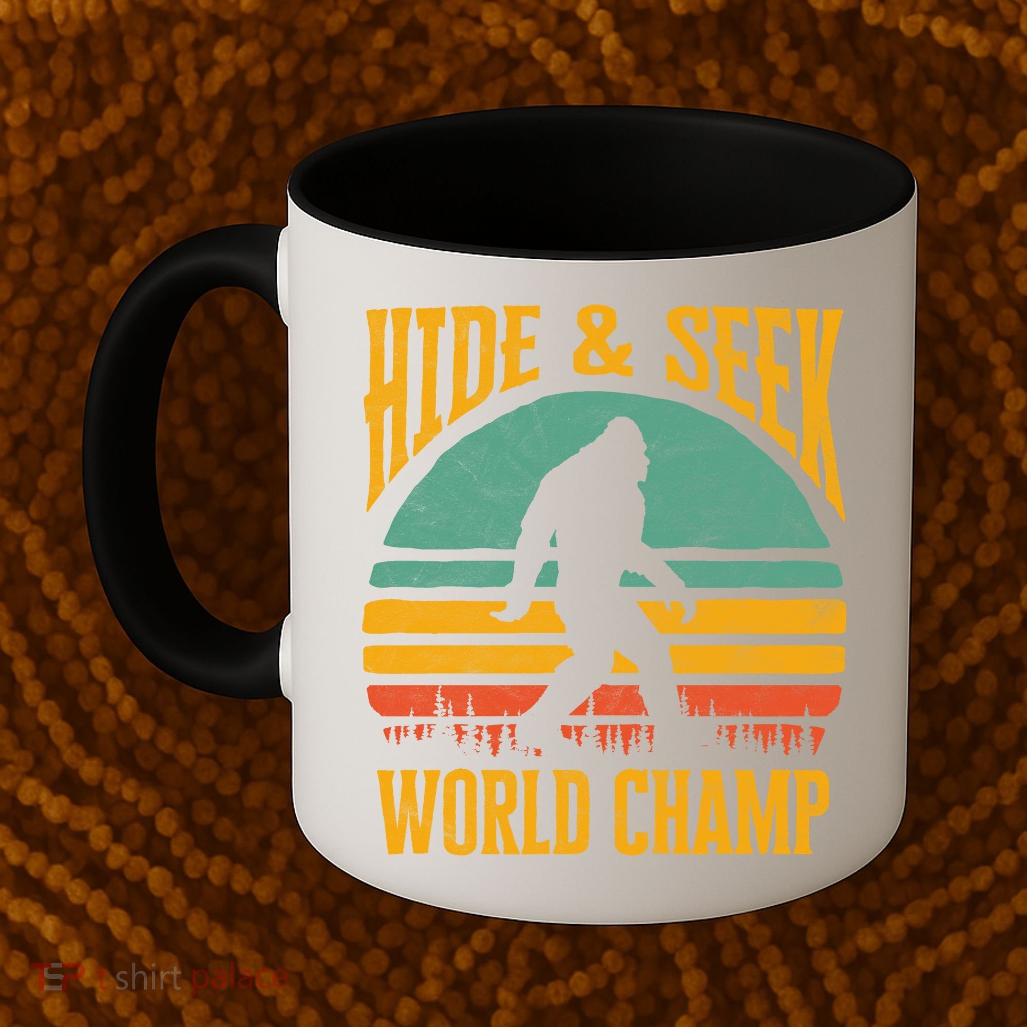 Bigfoot Hide And Seek Champ Sasquatch Retro 70s Gift Coffee Mug