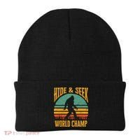Bigfoot Hide And Seek Champ Sasquatch Retro 70s Gift Beanie thumb 0