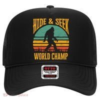 Bigfoot Hide And Seek Champ Sasquatch Retro 70s Gift Hat thumb 0