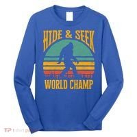 Bigfoot Hide And Seek Champ Sasquatch Retro 70s Gift Long Sleeve Shirt thumb 0