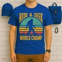 Bigfoot Hide And Seek Champ Sasquatch Retro 70s Gift T-Shirt thumb 6