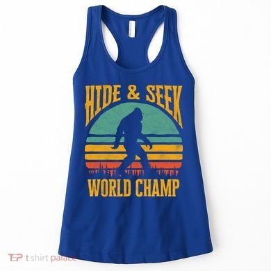 Bigfoot Hide And Seek Champ Sasquatch Retro 70s Gift Women's Tank Top