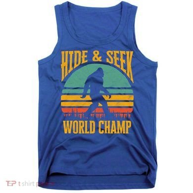 Bigfoot Hide And Seek Champ Sasquatch Retro 70s Gift Tank Top