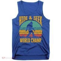 Bigfoot Hide And Seek Champ Sasquatch Retro 70s Gift Tank Top thumb 0