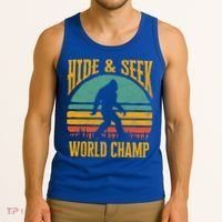 Bigfoot Hide And Seek Champ Sasquatch Retro 70s Gift Tank Top thumb 3