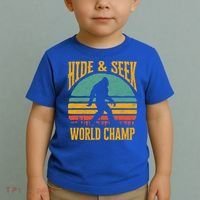 Bigfoot Hide And Seek Champ Sasquatch Retro 70s Gift Toddler T-Shirt thumb 2