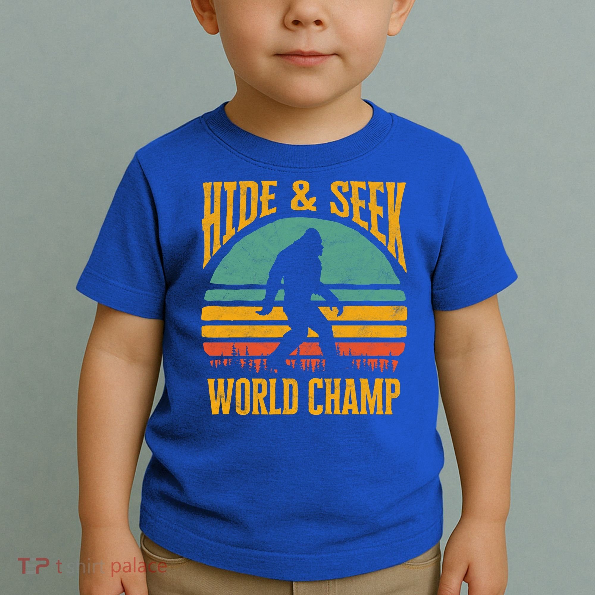 Bigfoot Hide And Seek Champ Sasquatch Retro 70s Gift Toddler T-Shirt