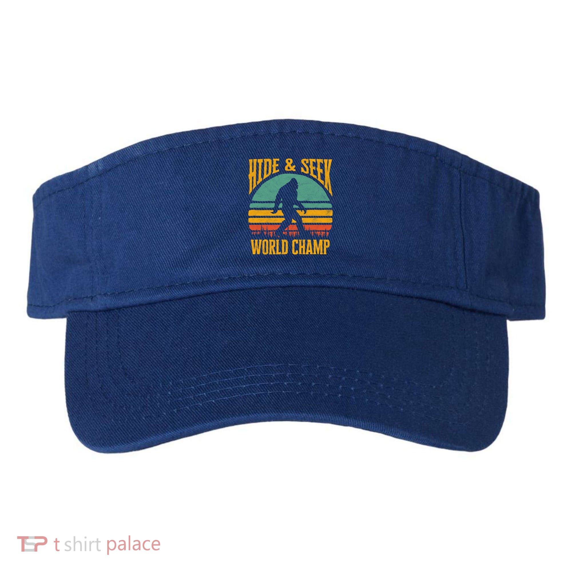 Bigfoot Hide And Seek Champ Sasquatch Retro 70s Gift Visor