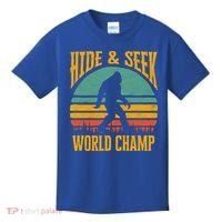 Bigfoot Hide And Seek Champ Sasquatch Retro 70s Gift Kids T-Shirt thumb 0