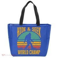 Bigfoot Hide And Seek Champ Sasquatch Retro 70s Gift Tote Bag thumb 0