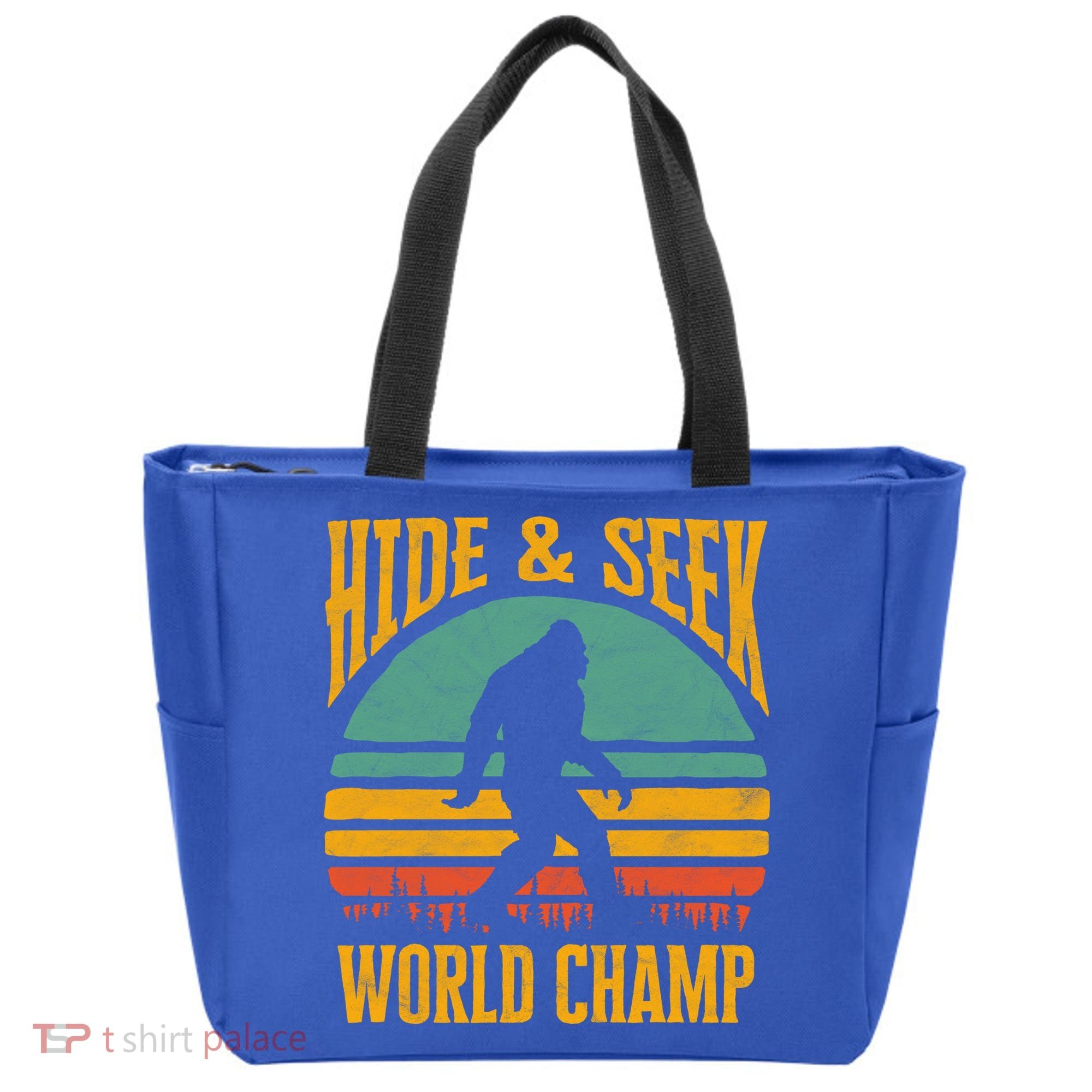 Bigfoot Hide And Seek Champ Sasquatch Retro 70s Gift Tote Bag