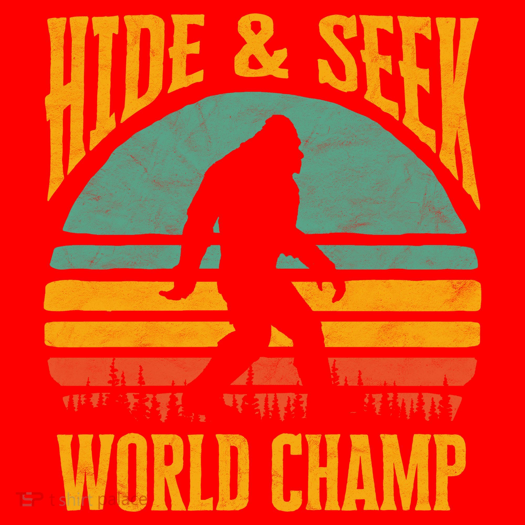 Bigfoot Hide And Seek Champ Sasquatch Retro 70s Gift Santa Hat