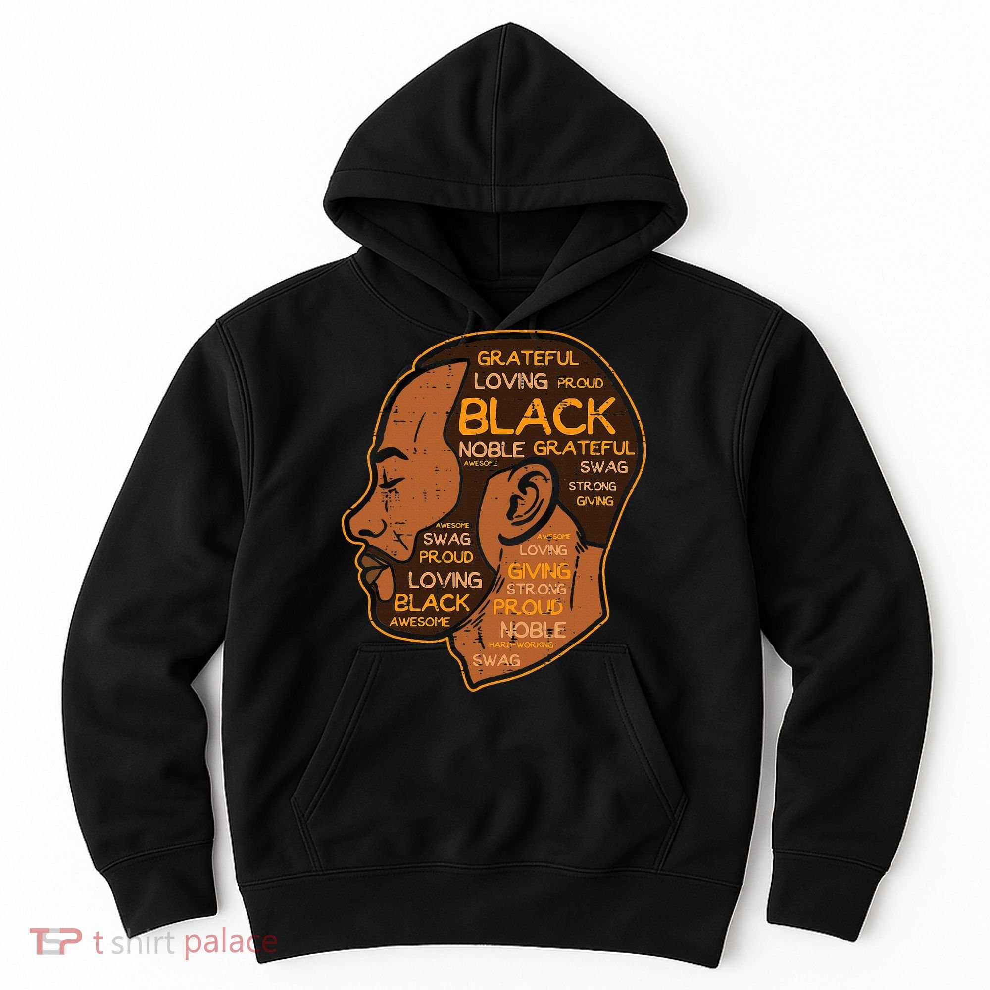 Black History Afro Man Words African American Father Dad Hoodie
