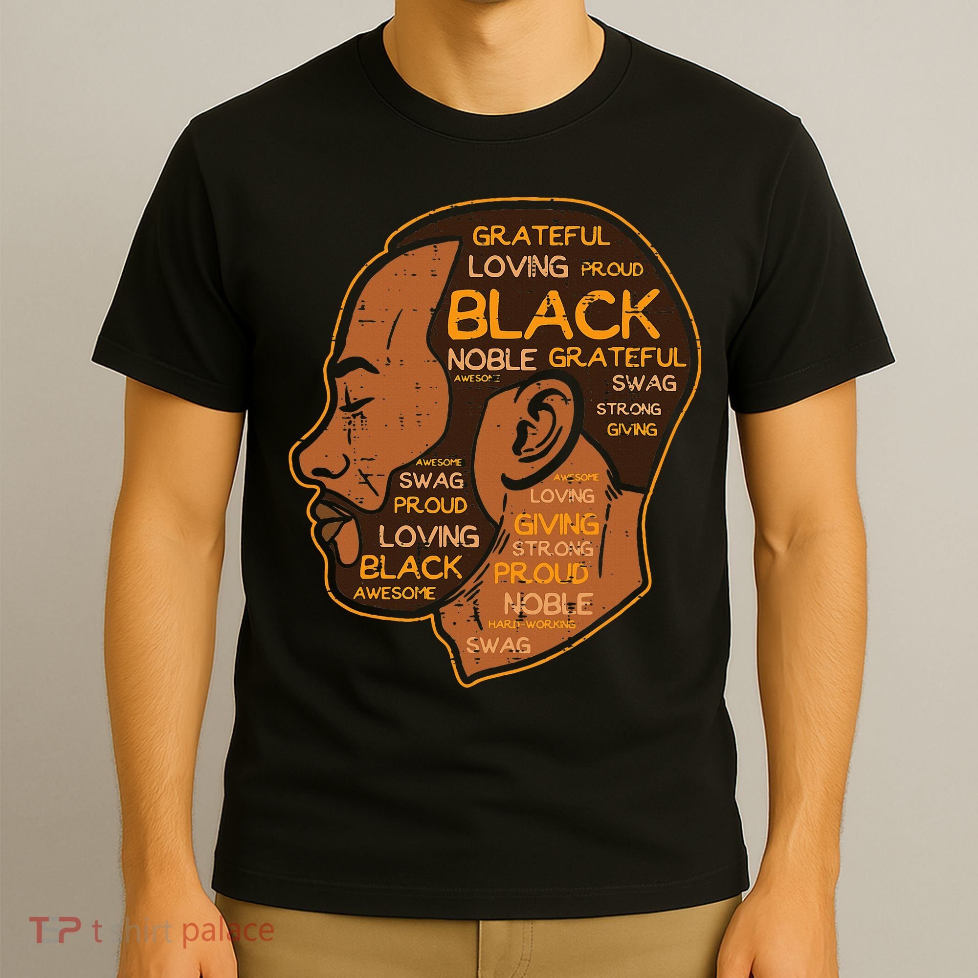 Black History Afro Man Words African American Father Dad T-Shirt