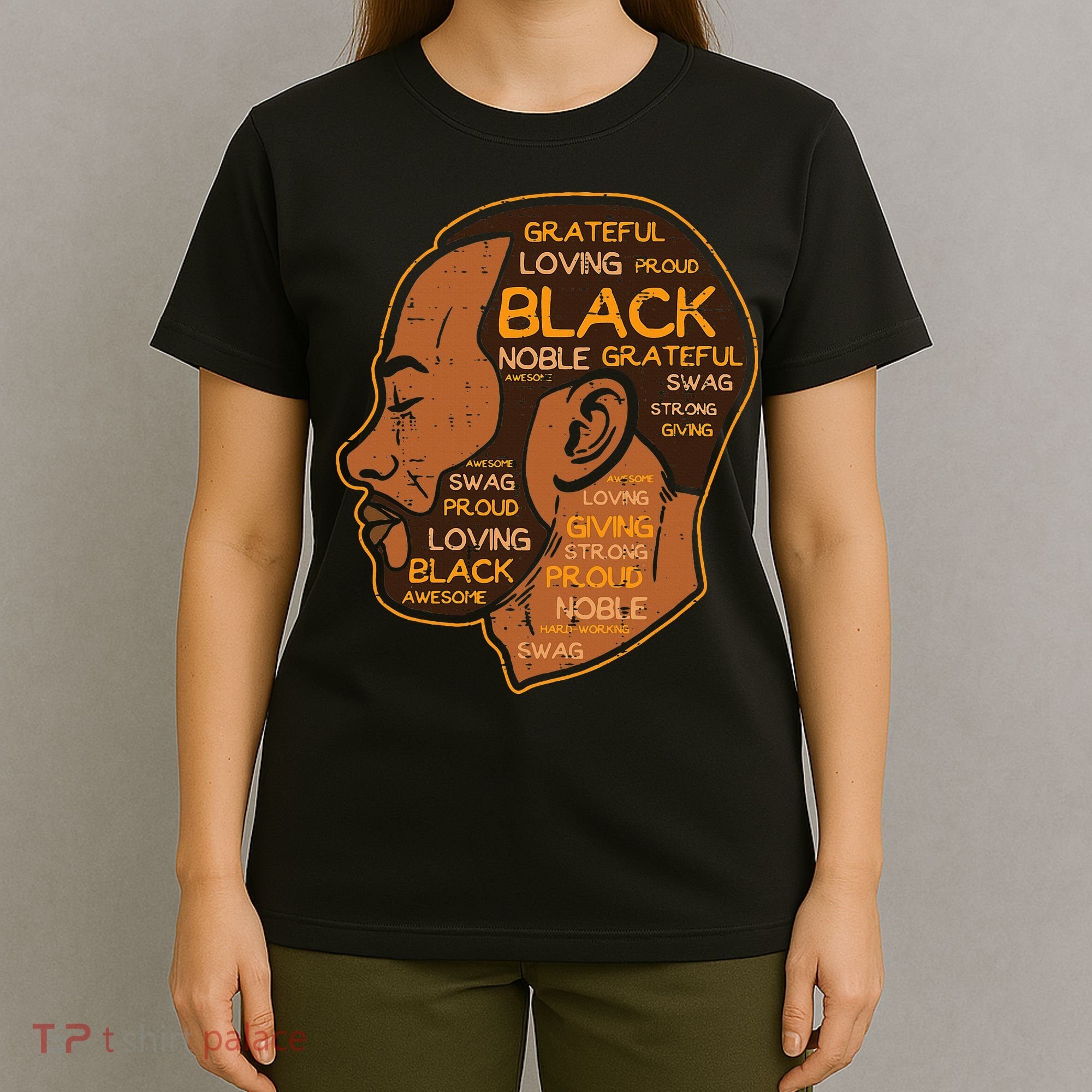Black History Afro Man Words African American Father Dad T-Shirt