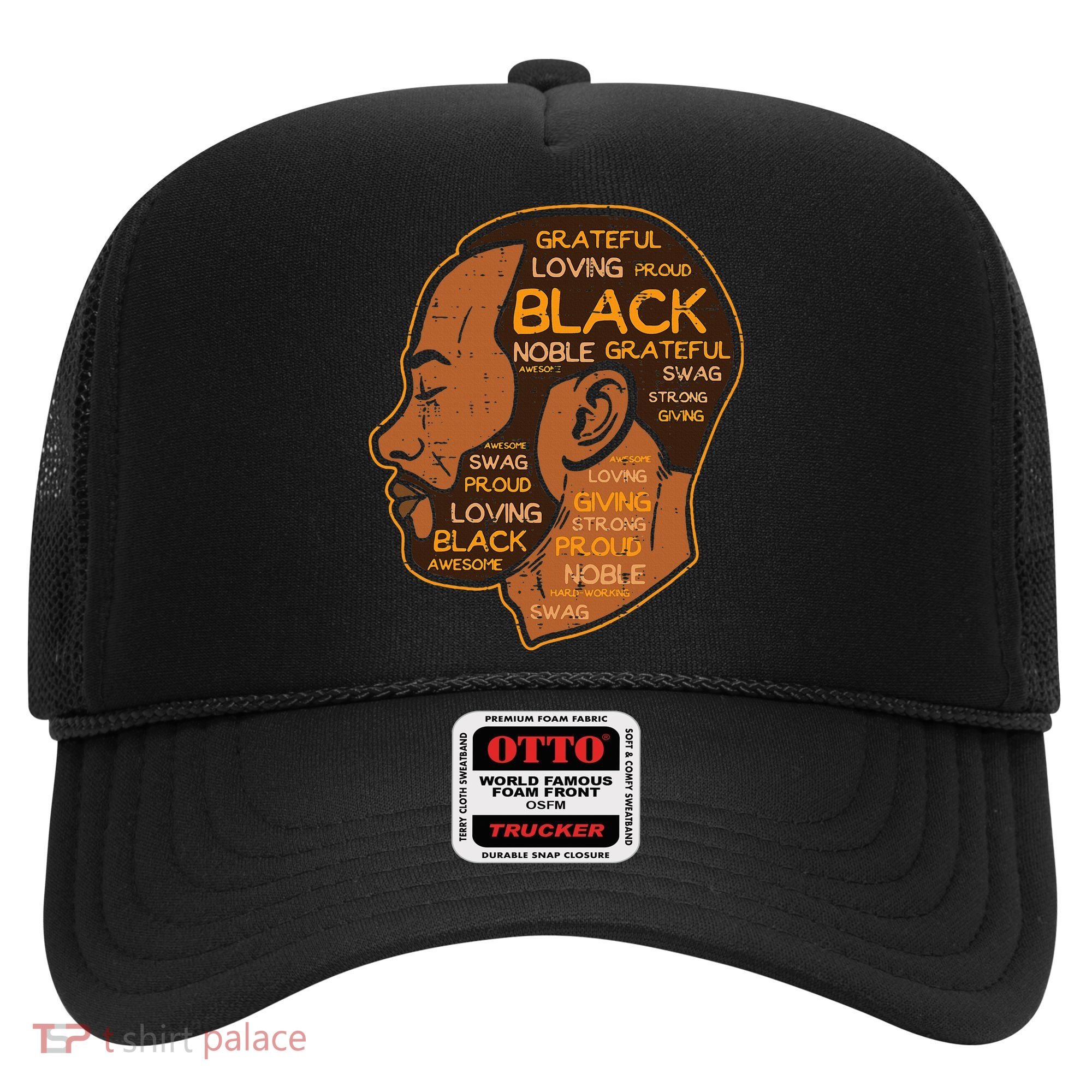Black History Afro Man Words African American Father Dad Hat
