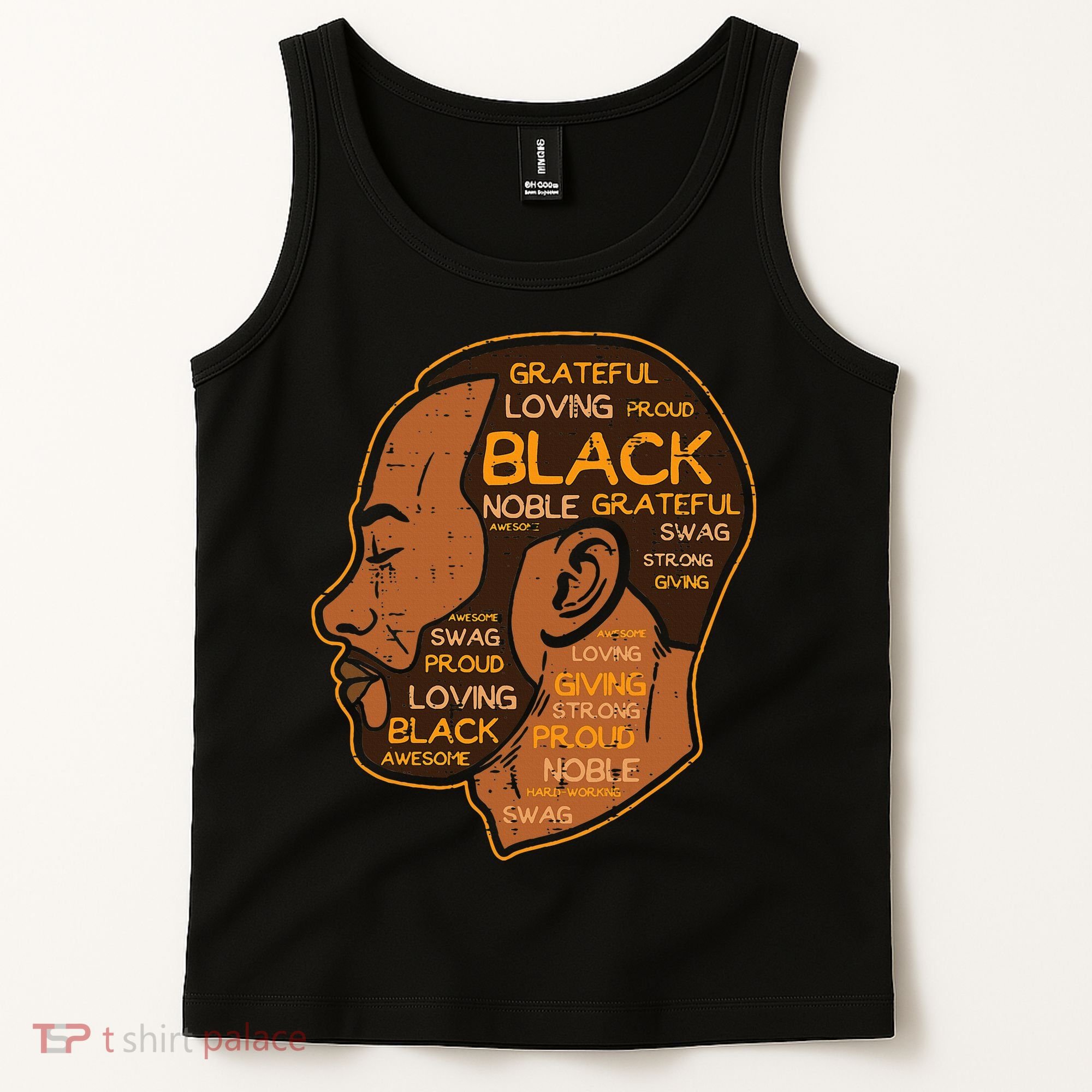 Black History Afro Man Words African American Father Dad Tank Top