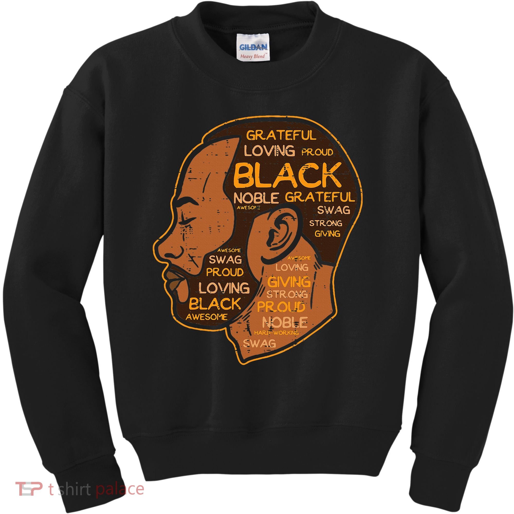 Black History Afro Man Words African American Father Dad Kids Sweatshirt