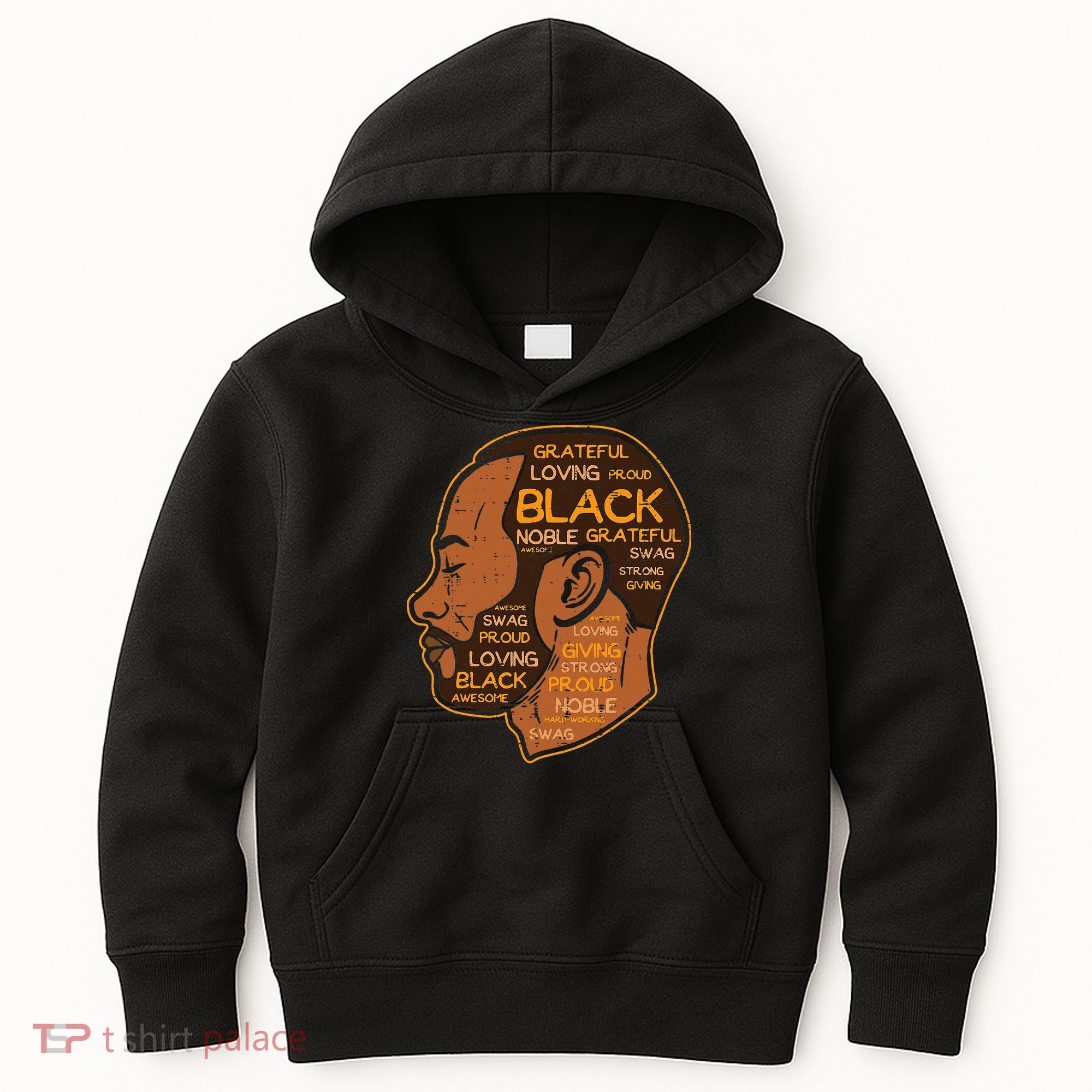 Black History Afro Man Words African American Father Dad Kids Hoodie