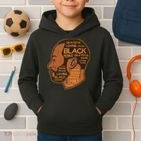 Black History Afro Man Words African American Father Dad Kids Hoodie thumb 2