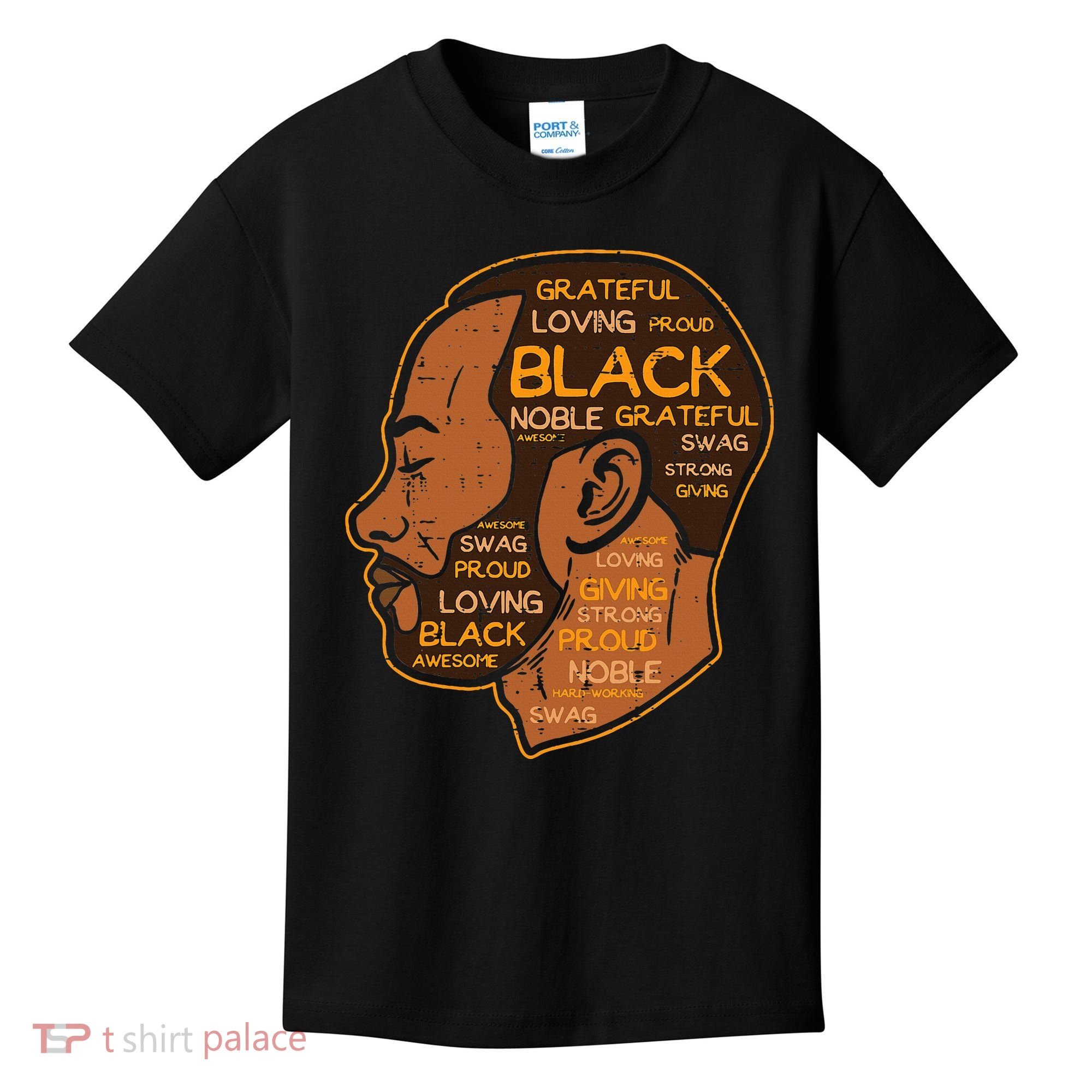 Black History Afro Man Words African American Father Dad Kids T-Shirt