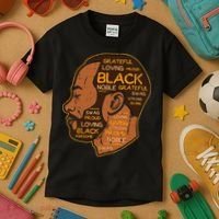 Black History Afro Man Words African American Father Dad Kids T-Shirt thumb 3