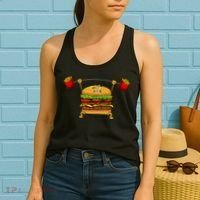 Best Hamburger Art Cheeseburger Fast Food Lovers Women's Tank Top thumb 2