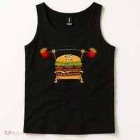 Best Hamburger Art Cheeseburger Fast Food Lovers Tank Top thumb 2