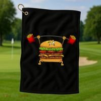 Best Hamburger Art Cheeseburger Fast Food Lovers Golf Towel thumb 1