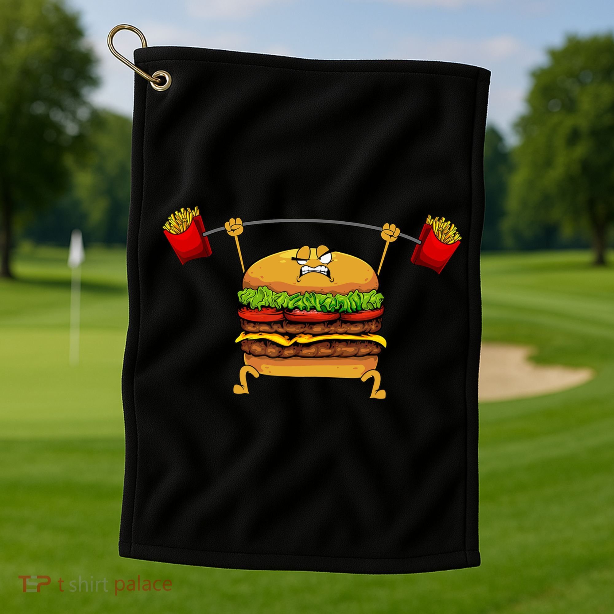 Best Hamburger Art Cheeseburger Fast Food Lovers Golf Towel