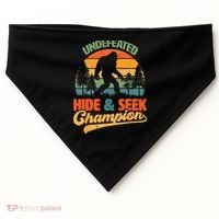 Bigfoot Hide and Seek Champ Sasquatch Hiding Champion Retro USA-Made Doggie Bandana thumb 0