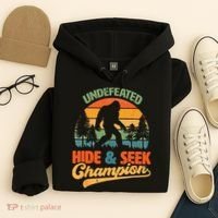 Bigfoot Hide and Seek Champ Sasquatch Hiding Champion Retro Hoodie thumb 4